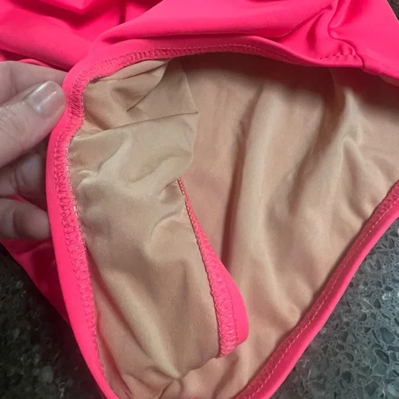 J. Crew Hot Pink One-Piece Swimsuit Ruched Sides Size 0 Vibrant Plunge Swimming - Picture 4 of 8